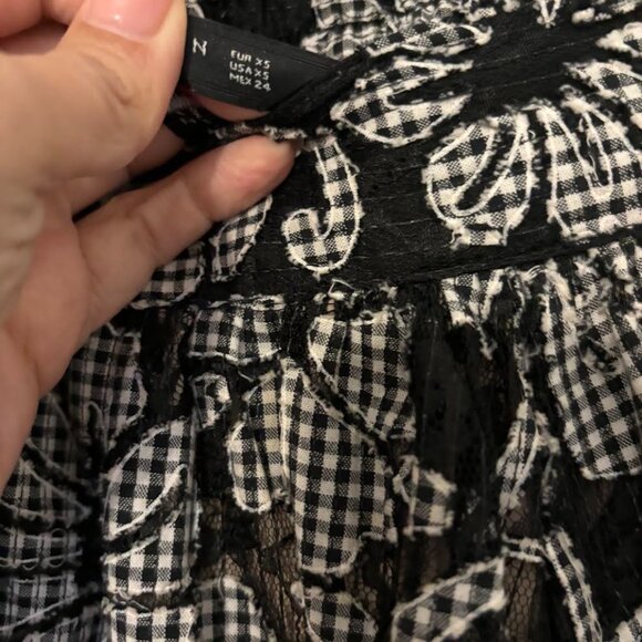 Zara Floral Gingham Midi Skirt - Picture 3 of 5